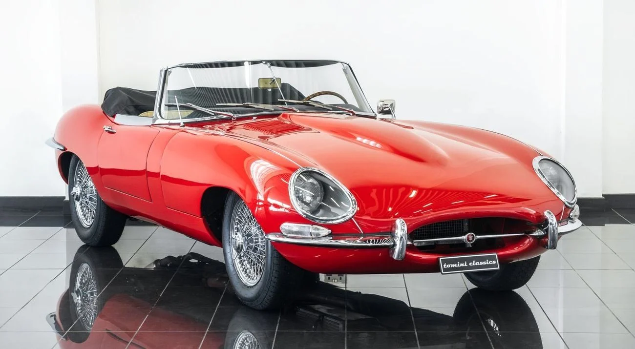 1967 Jaguar E-TYPE, κόκκινο, 80.105 km, εισαγωγή ΗΑΕ — φωτο 1