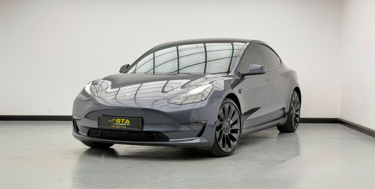 2023 Tesla Model 3 PERFORMANCE, γκρι, 26.677 km, εισαγωγή ΗΑΕ — φωτο 1