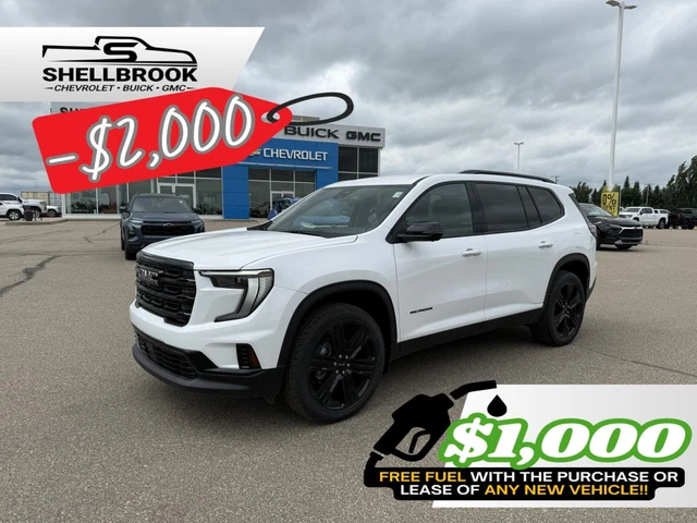 2026 GMC Acadia Elevation, λευκό, 1 km, εισαγωγή Καναδάς — φωτο 1