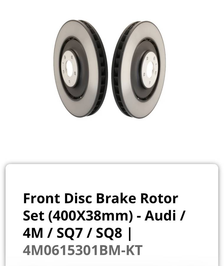 Brand nový Audi SQ8 přední & zadní Brake Rotors (Complete 4-Rotor sada), εισαγωγή ΗΠΑ — φωτο 1