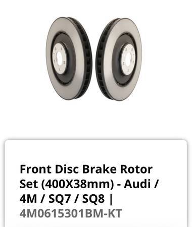 Brand nový OE Audi SQ8 přední & zadní Brake Rotors (Complete 4-Rotor sada, εισαγωγή ΗΠΑ — φωτο 1