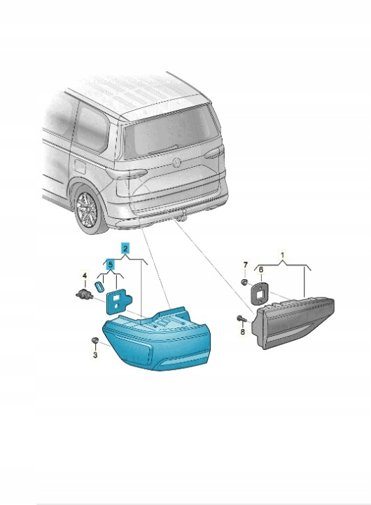VW Multivan T7 St světlomet zadní levá 7t0945095d originál, Σε απόθεμα στην ΕΕ — φωτο 1