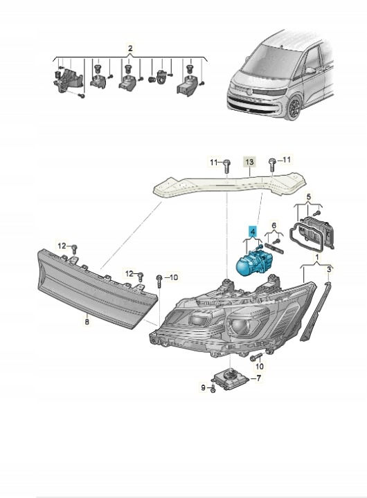 VW MULTIVAN T7 ST levá světlomet LED z radiatorem 7T1941475 originál, Σε απόθεμα στην ΕΕ — φωτο 1