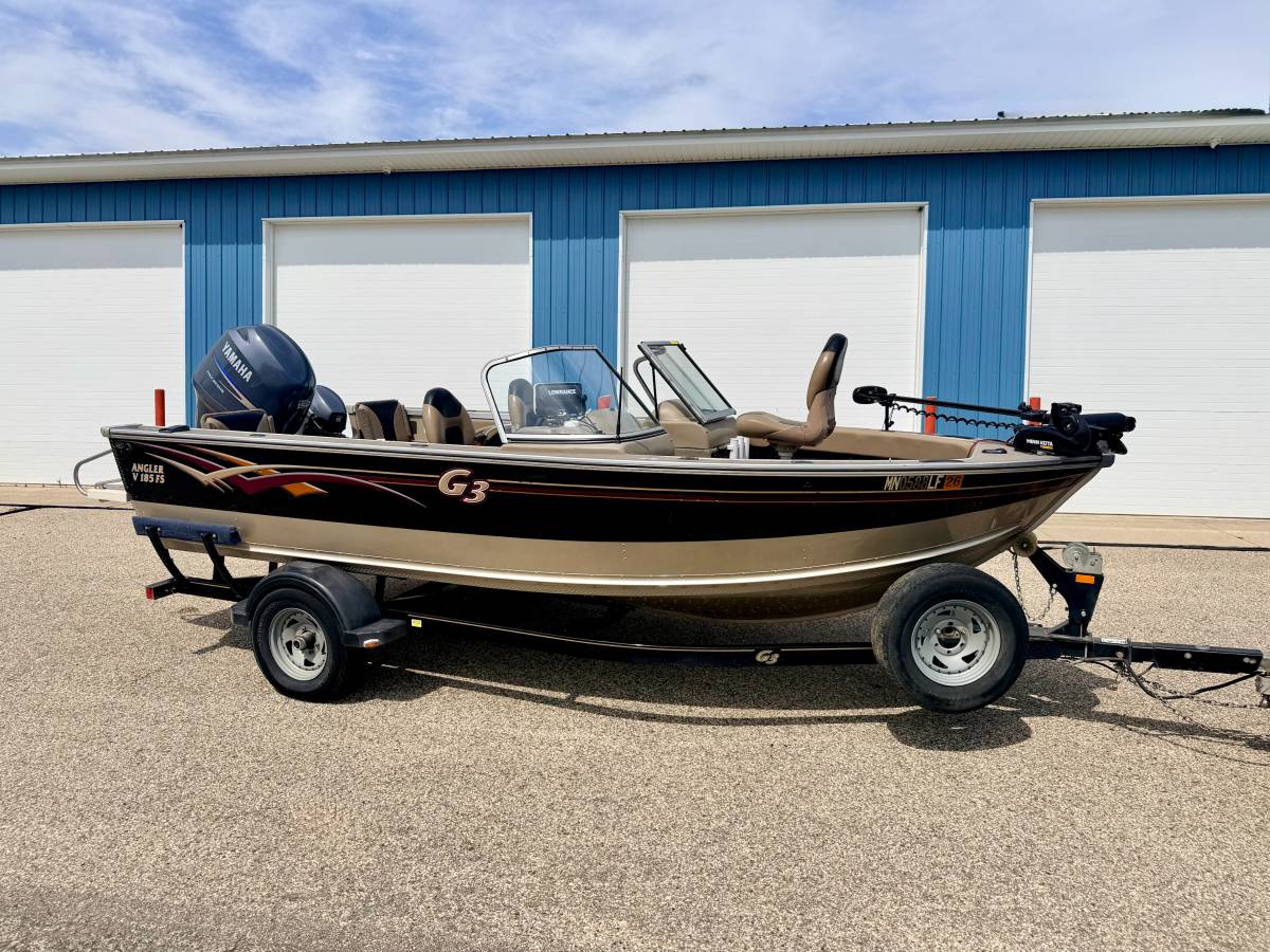 2008 G3 Angler V185 FS w/ Yamaha 150 HP Four-Stroke & Yamaha 8 HP Kick, εισαγωγή ΗΠΑ — φωτο 1