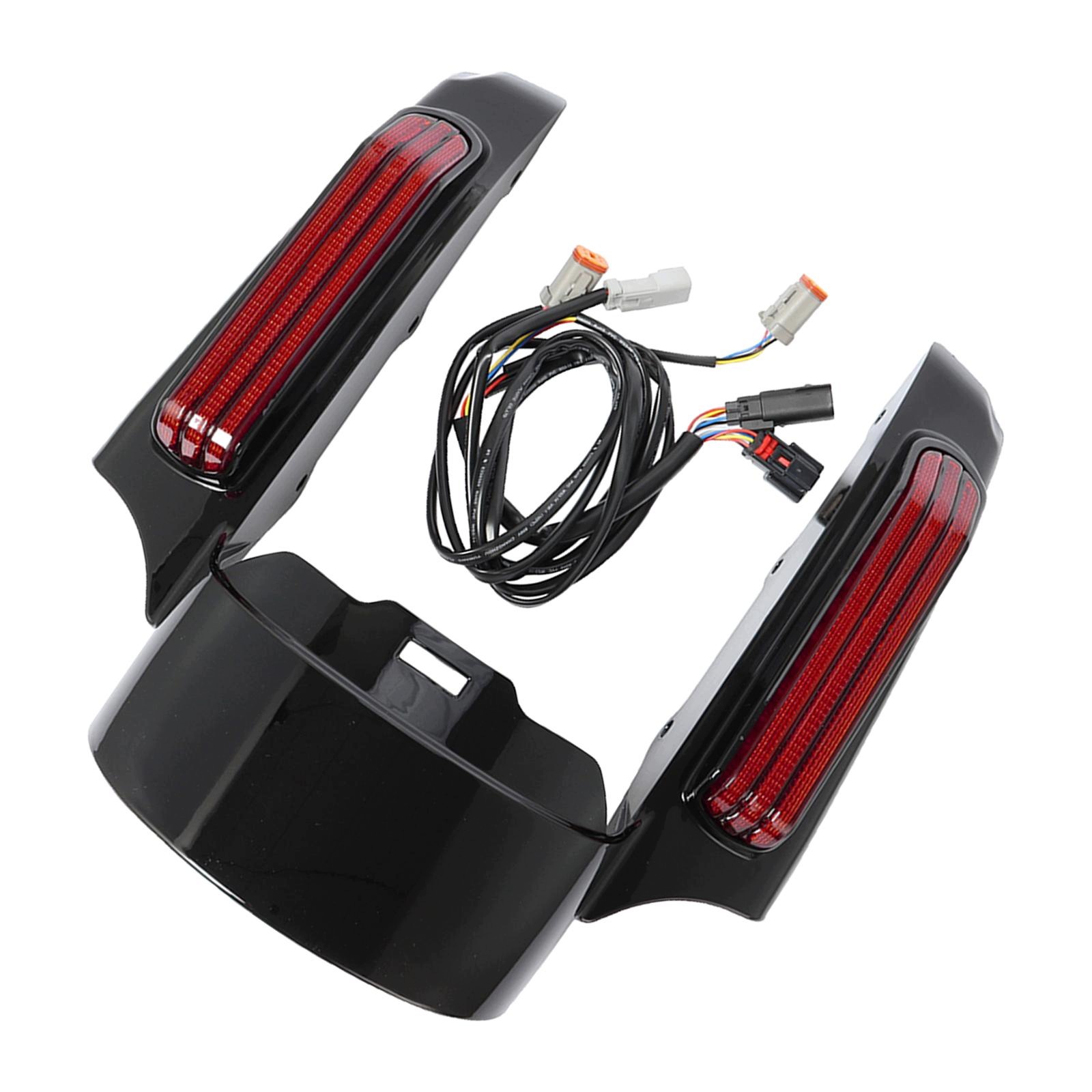 Przedluzenie blatníku motocyklowego z lampka LED, pasujace na Harley, czerwone, Σε απόθεμα στην ΕΕ — φωτο 1
