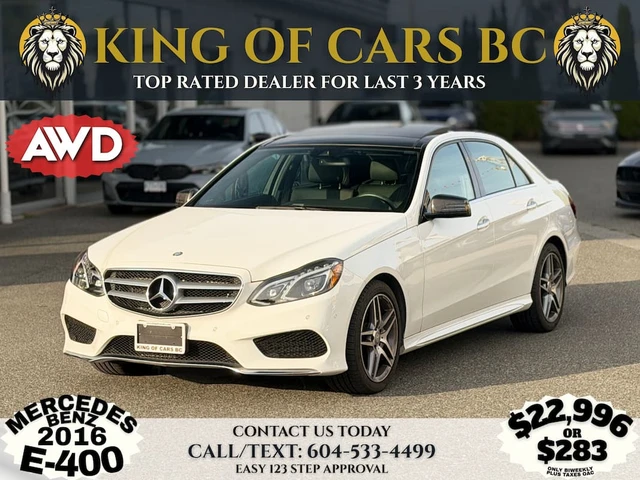 2016 Mercedes-Benz Eclass E 400, λευκό, 62.919 km, εισαγωγή Καναδάς — φωτο 1